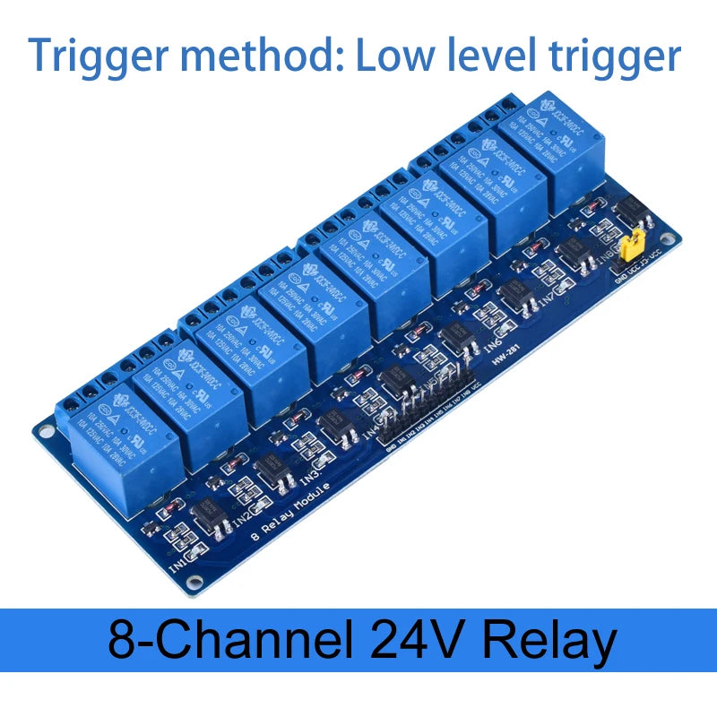 Module de relais 1, 2, 4, 6, 8 canaux DC 5V 12V 24V avec optocoupleur / déclencheur de niveau haut et bas pour Arduino Raspberry