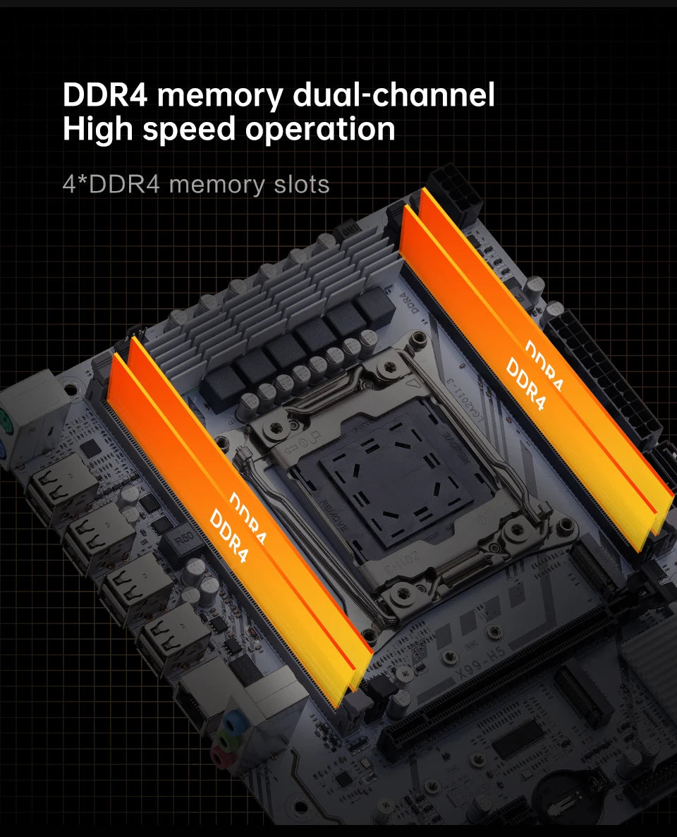 QIYIDA X99 motherboard LGA2011 3 with M.2 slot Support DDR4 Memory SATA USB PCI16X