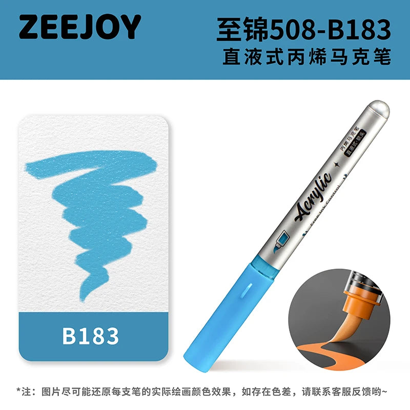 ZEEJOY 120/12/1 Colors Direct Liquid Acrylic Marker Pens Waterproof Pen Soft Brush Nib for Manga School Art Supplies Stationery