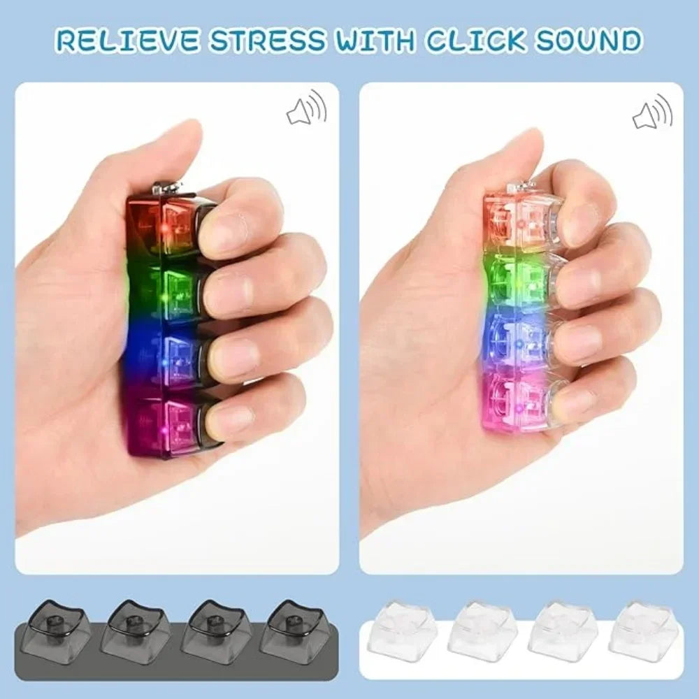 Keychain LED lights for relieving stress and anxiety, keychain keyboard toys, portable office desk accessories, office gifts