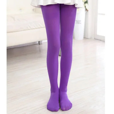 Summer Spring Candy Color Kids Pantyhose Ballet Dance Tights for Girls Stocking Children Velvet Solid White Pantyhose