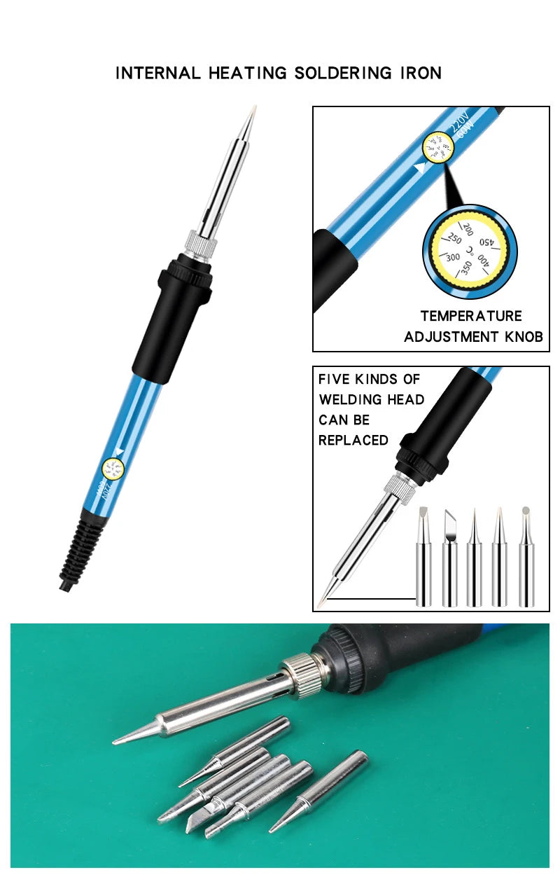 Adjustable Temperature Electric Soldering Iron 60W Electric Soldering Iron Welding Solder Repair Tool (Note Your Local voltage)