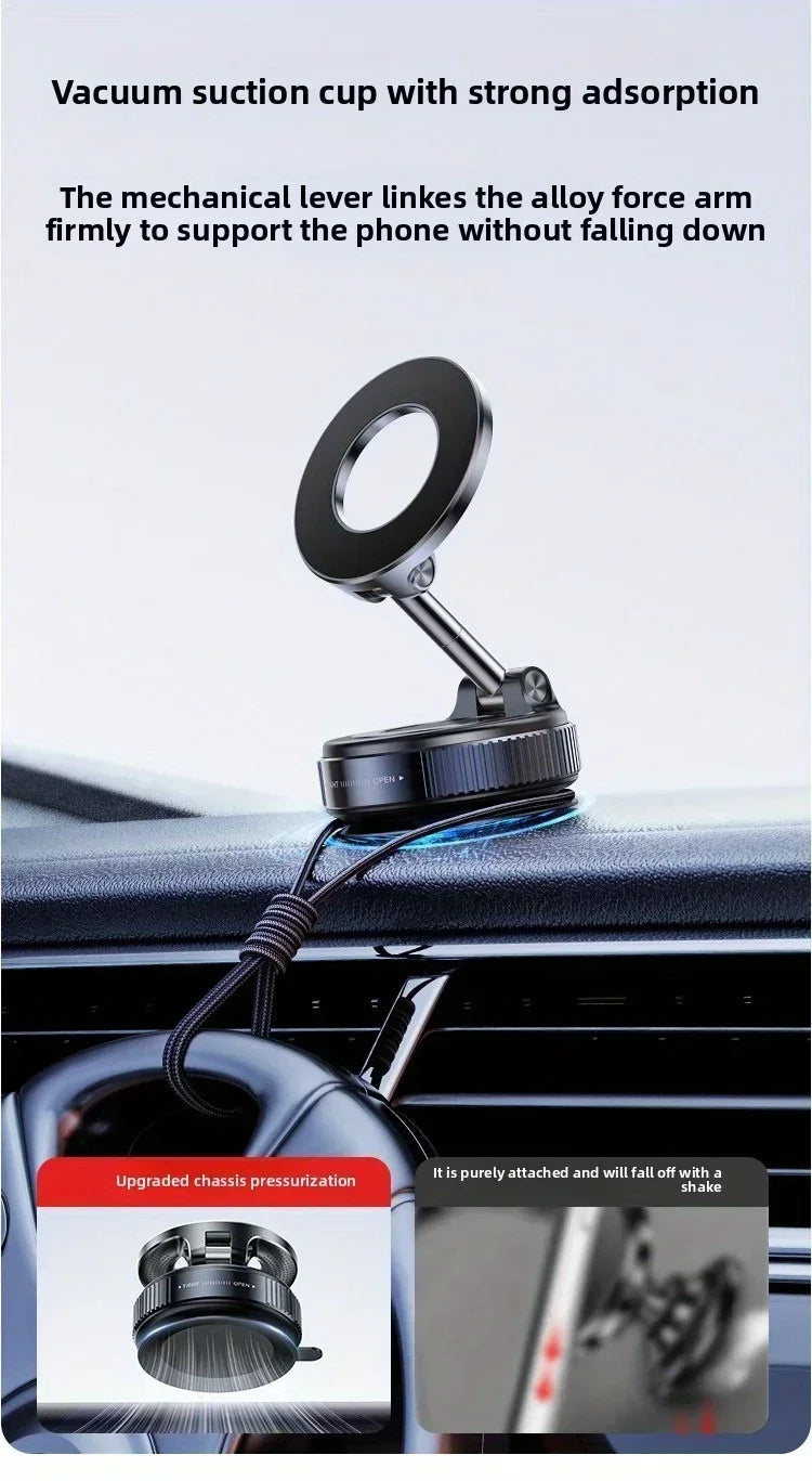 [Upgrade 360° Phone Holder] 360° Adjustable Vacuum Magnetic Mount Car Phone Holder Upgrade Version Compatible with Cars Mirrors