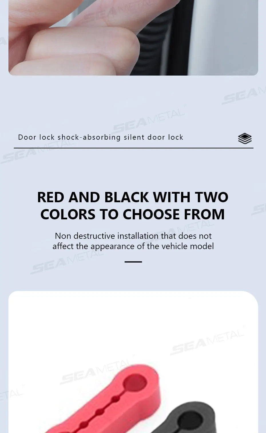 SEAMETAL Car Door Shock Absorber Universal Car Door Buckle Soundproof Deadener Damper Cushion Anti-Vibration Buffer Pad