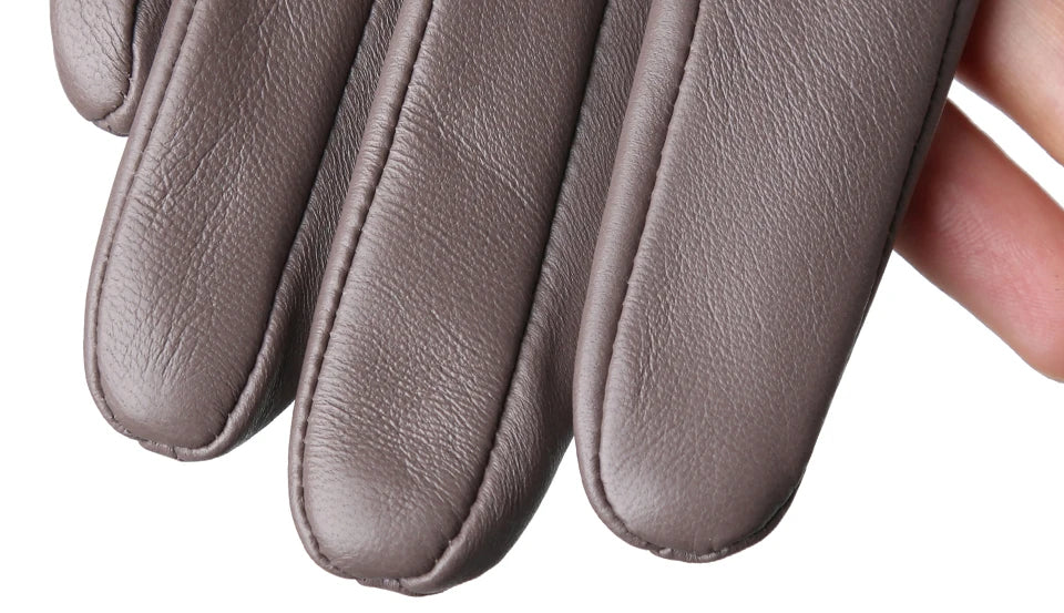 Women's sheepskin gloves winter warm plus velvet short thin touch screen driving color women's leather gloves good quality -2226