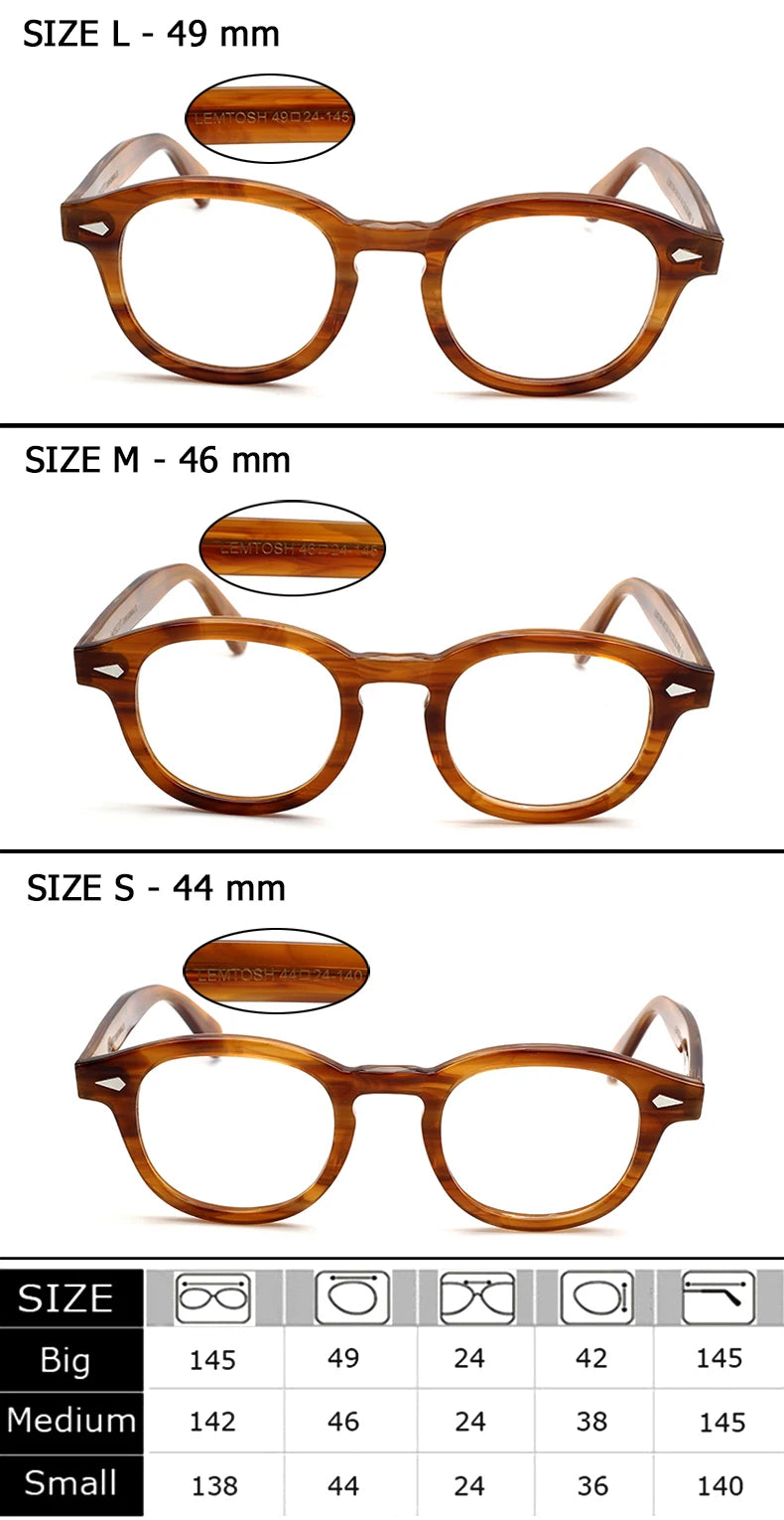 Johnny Depp Lemtosh Eyeglasses Frame Men Optical Glasses Women Computer Goggles Clear Lens Luxury Brand Vintage Acetate Frame