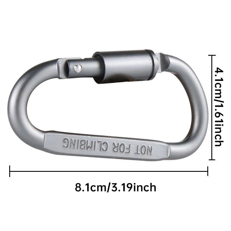 1-6PCS D-Shaped Carabiner Clips Heavy Duty Aluminum Alloy Quick Links for Backpack Keychain Outdoor Camping EDC Gear Accessories