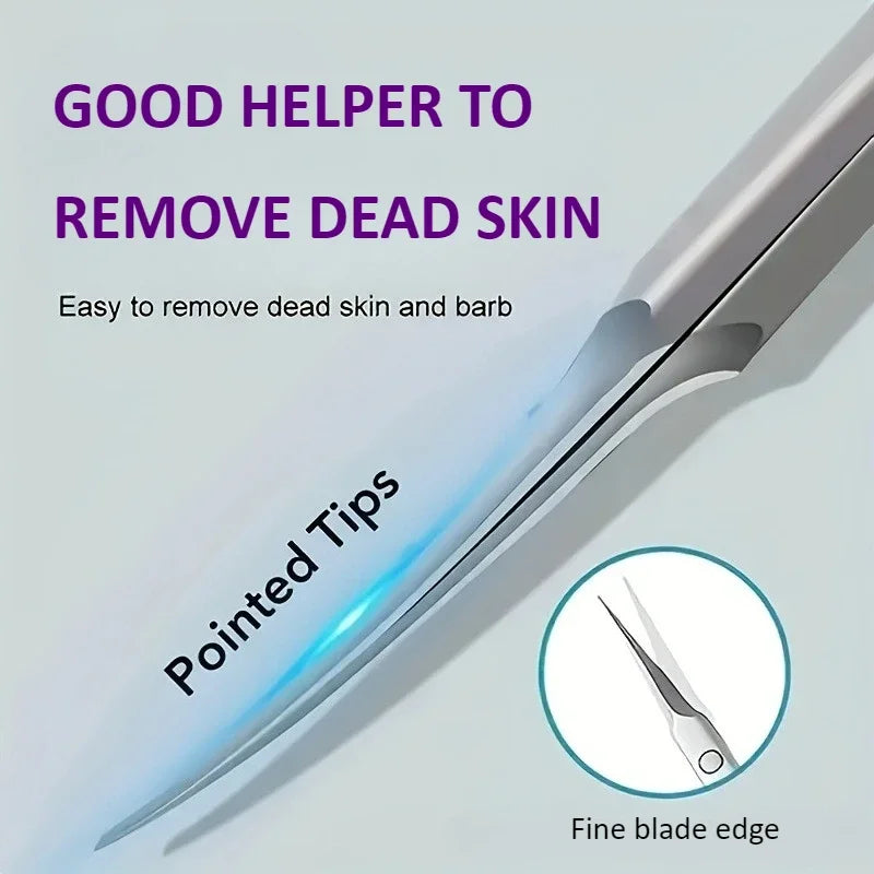 1pcs Stainless Steel Cuticle Scissors Dead Skin Remover Russian  Curved Tip Nail Scissors Manicure Tool