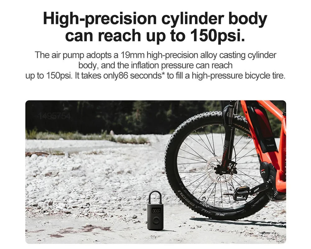 New MIJIA Inflatable Treasur Air Compressor 2D 2000mAh Portable Inflator Air Pump 2D For Bicycle Car Motorcycle Ball CN - Shoppiline
