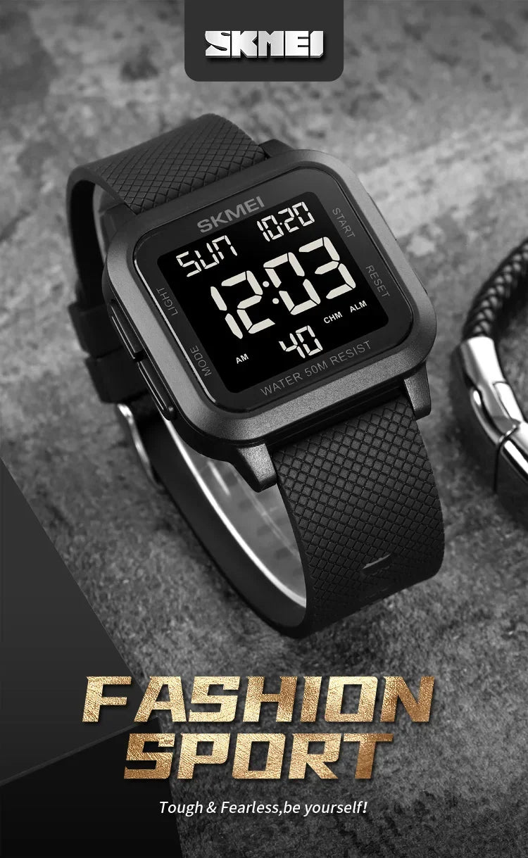 SKMEI 1894 Sport Electronic Watch for Men Shockproof Waterproof Countdown Mens Wristwatch Military Alarm Clock 1960 Reloj Hombre