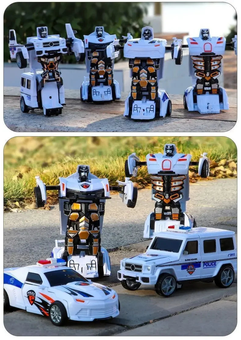 Verformbares Spielzeugauto, Trägheitsaufprall, Ein-Knopf-Verformung, Jungenpuzzle, Kollisionsverformung, Autobot-Roboter