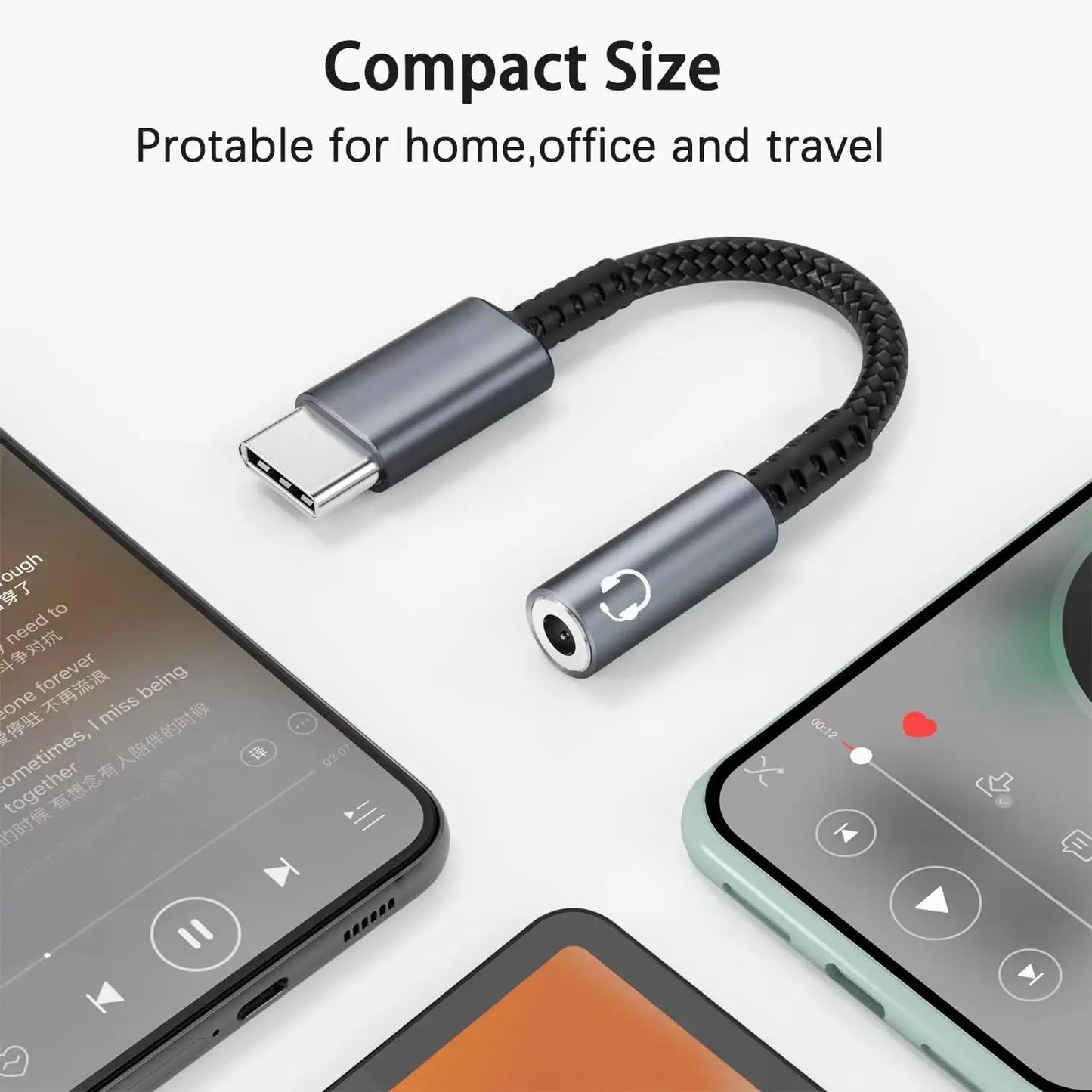 USB C Type C To 3.5mm Aux Adapter Type c 3 5 Jack Audio Cable Earphone Cable Converter for iPhone 15 Pro Samsung Galaxy S24 S23