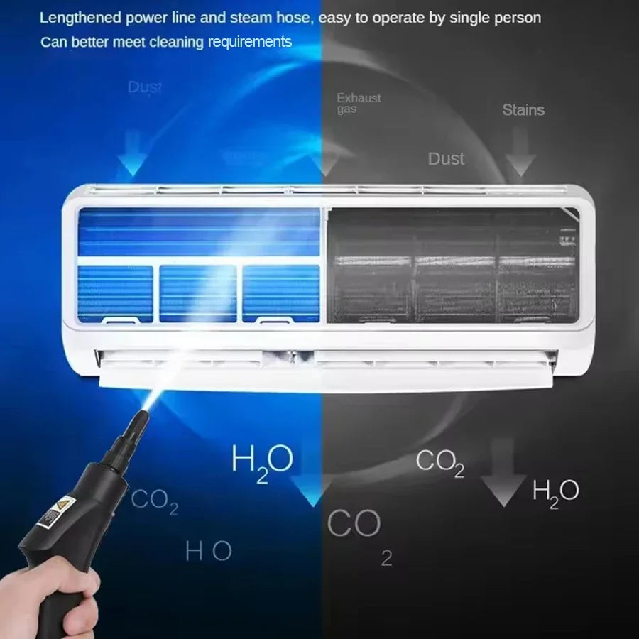 Portable Handheld Steam Cleaner High Temperature Pressurized Steam Cleaning Machine With Brush Heads For Kitchen Car - Shoppiline