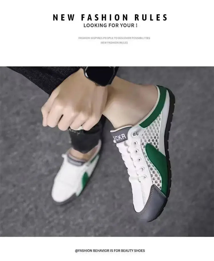 Men's Fashion Soft-soled Half Slippers Summer Men Trendy Bottom Casual Shoes Soft Sole Support Shoes Sneakers Zapatos De Hombre - Shoppiline