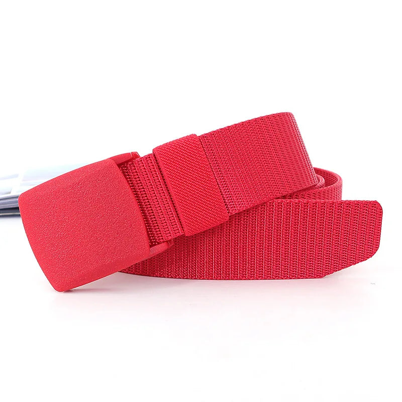 38mm Tactical Waist Belt Unisex Lightweight Weave Fabric with Plastic Buckle for Airport Security Men Women Camouflage Style
