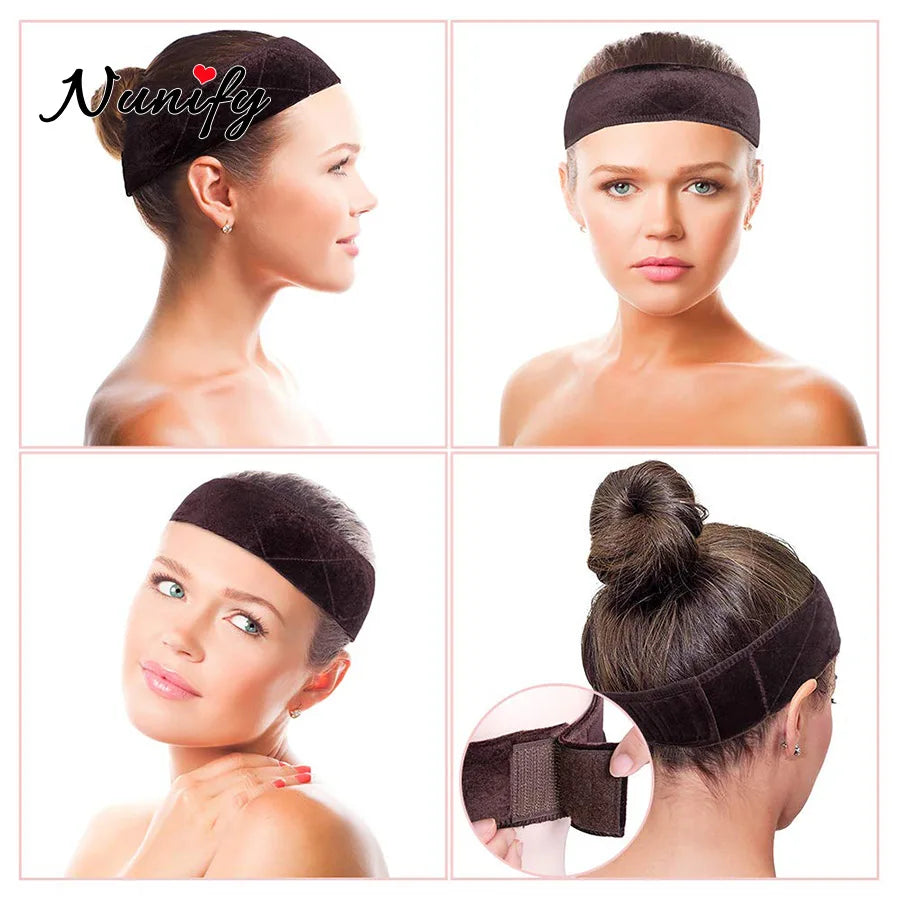 Nunify Non-slip Soft Velvet Women Wig Grips Headband Adjustable Wig holder Velvet Wig Accessories Grip Scarf Headband