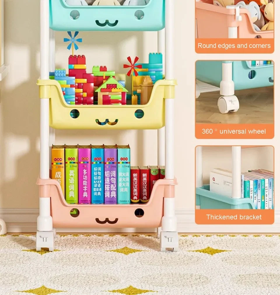 Toy Storage Trolley Bookshelf Snack Rack For Children Storage Organizer Bathroom Accessories Closet Organizer Kitchen Storage - Shoppiline