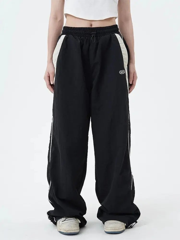Damen lässige Jogginghosen Mode Streetwear Übergroße Sport-Weite Beinhosen Hip Hop Y2k Sweatpants High Waist Baggy Hosen