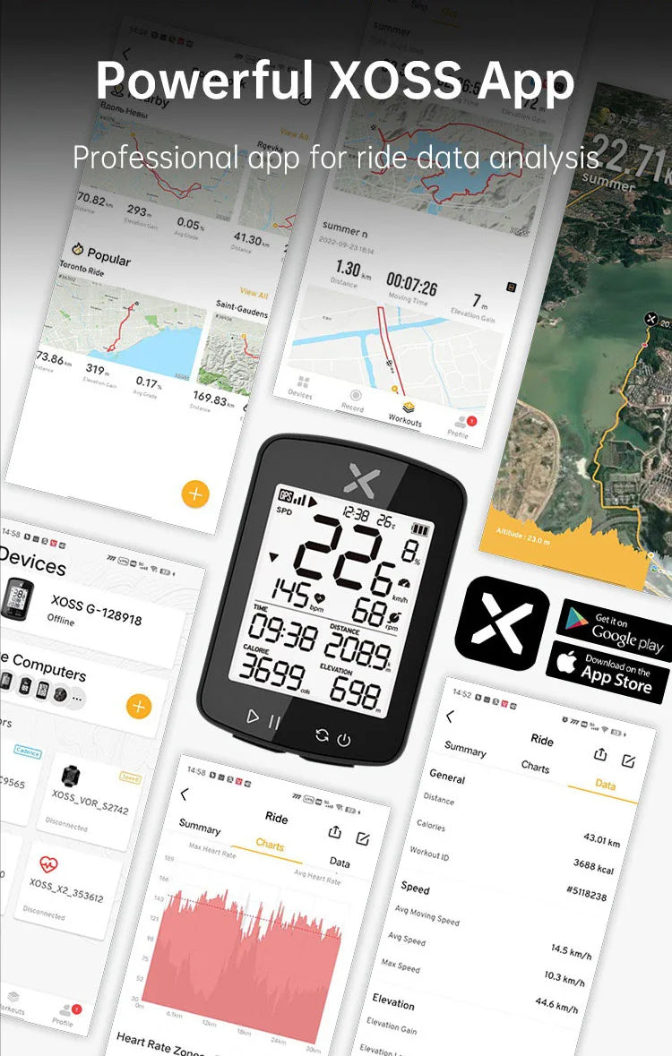 XOSS New G2 GPS G2+ Cycling Computer G Plus Wireless Speedometer Bluetooth Tracker Waterproof Road Bike MTB Bicycle Odometer
