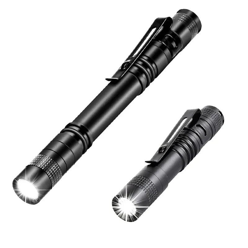 Ultra Bright Mini Portable LED Pen Light High Lumens Pocket Flashlight Handheld Torch for Camping Outdoor Emergency Use