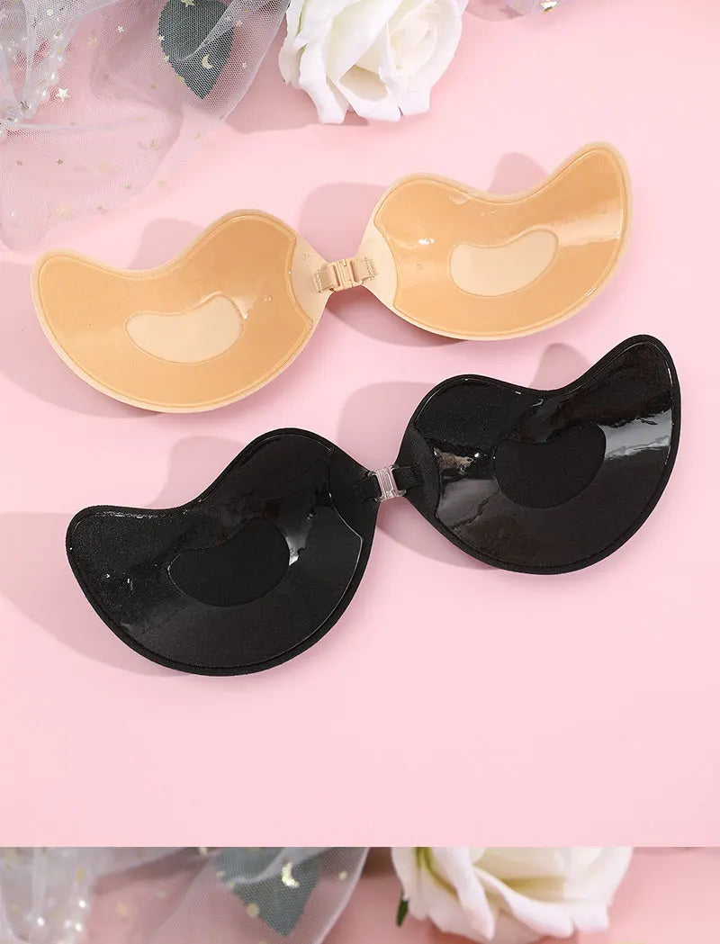 FINETOO 1-15PCS Women Invisible Nubra Breast Patch Tow-Color Hypoallergenic Mango Cup bra Silicone Non-Falling Off Thin