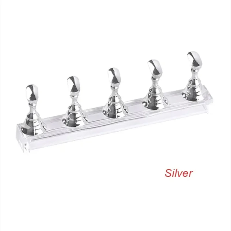 5pcs/Pack Chess Magnetic Nail Holder Practice Display Stand Gold Silver Rose-Golden Showing Shelf Gel Polish Display Stand Tools
