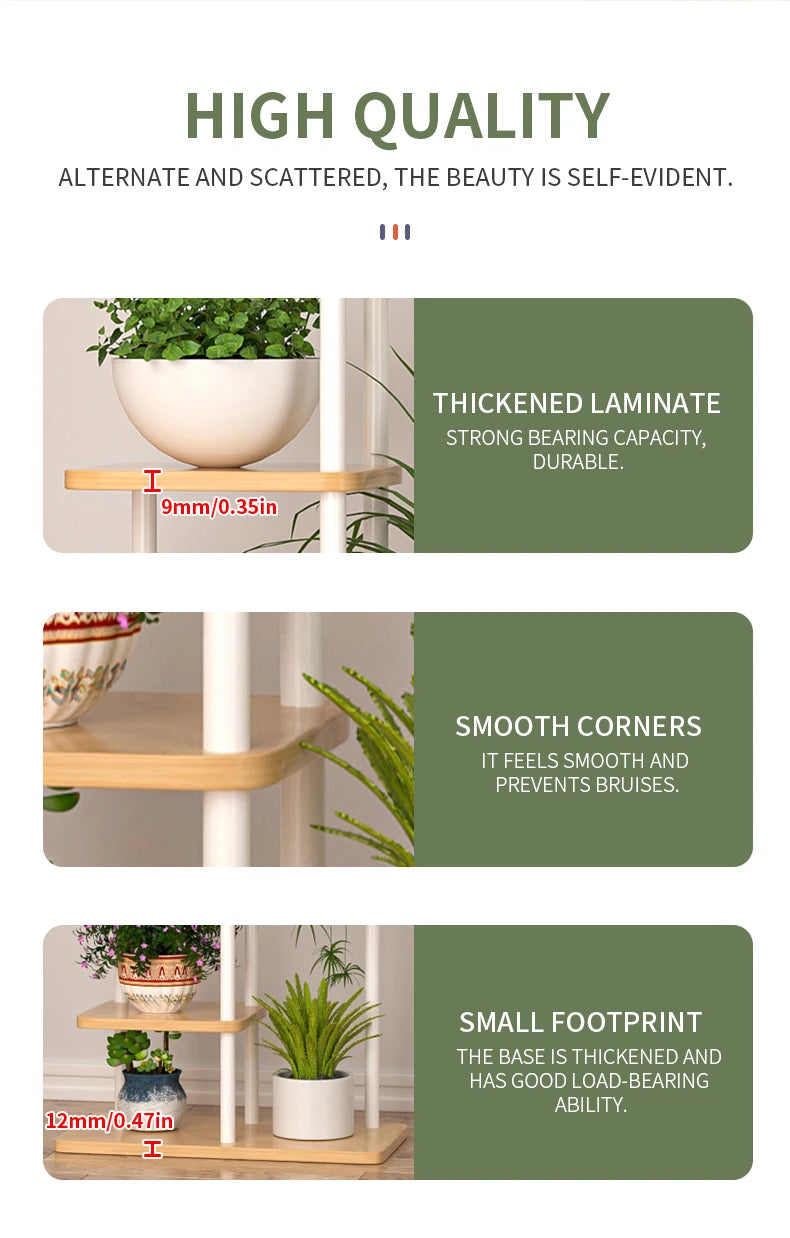 Plant Stand Stand For Flowers Wooden Storage Shelf 4/5/6 Tier Flower Shelf Planter Rack Indoor Display Stand Multiple Flower Pot