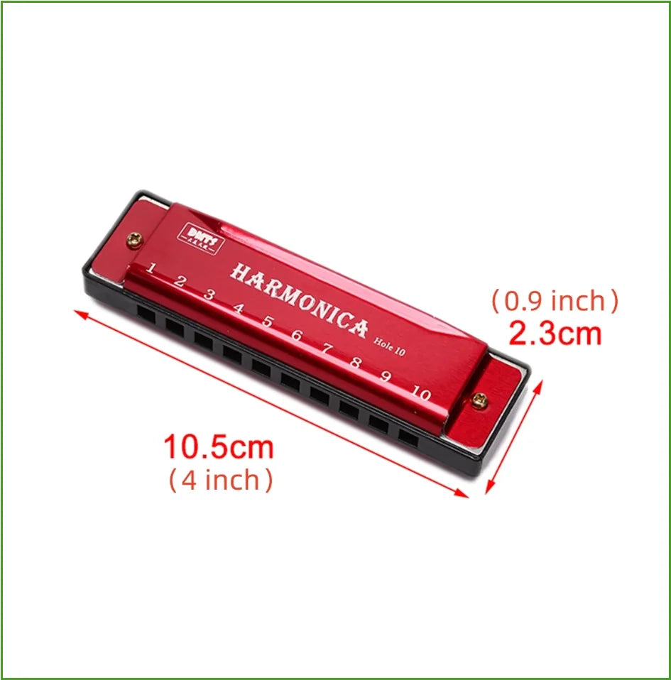 Harmonica Key of C 10 Hole Diatonic Harmonica C with Case for Beginner Students Kids Gift with Case