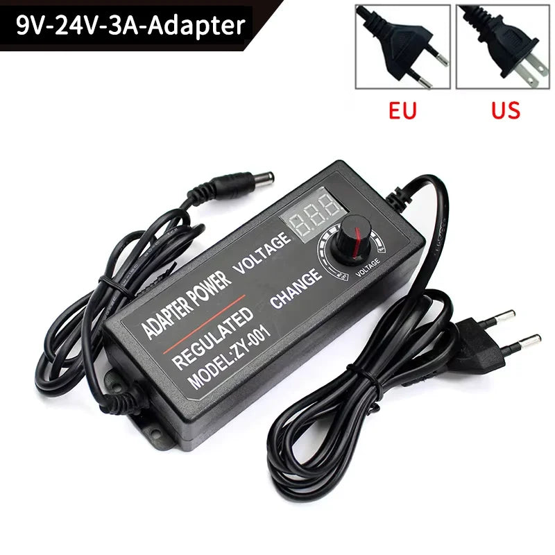 Adjustable Power Supply Adapter AC To DC 3V 12V 3V 24V 9V 24V Universal Adapter with Display Screen Voltage Regulated Hoverboard