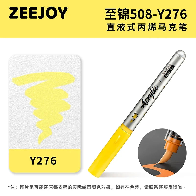 ZEEJOY 120/12/1 Colors Direct Liquid Acrylic Marker Pens Waterproof Pen Soft Brush Nib for Manga School Art Supplies Stationery