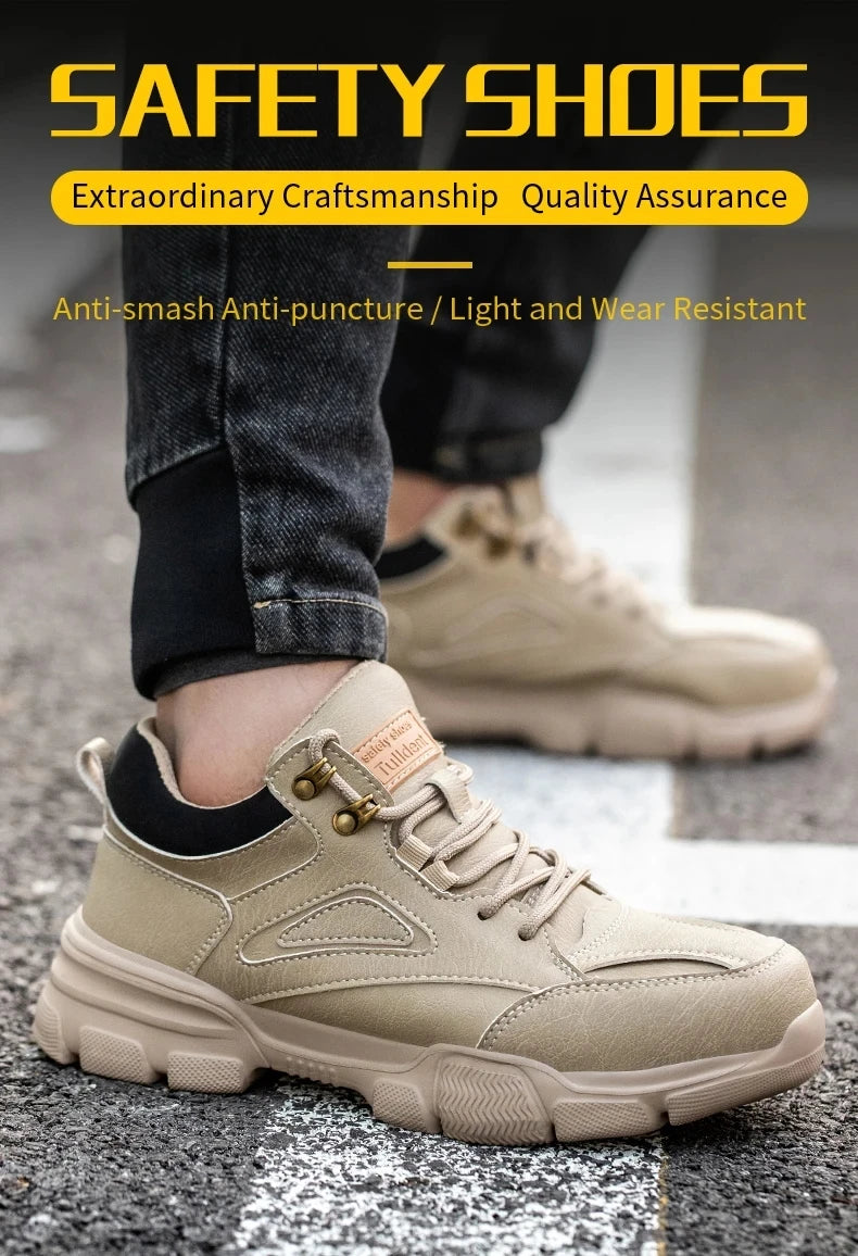 High-quality Safety Shoes Men Steel Wire Rotary Buckle Work Sneakers Indestructible Shoes Anti-smash Anti-puncture Work Shoes