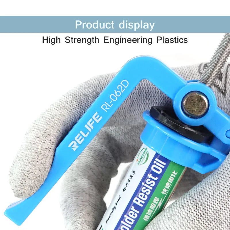 RELIFE RL-062D Manual labor-saving glue gun Suitable for 5-10CC syringe soldering oil/UV solder mask oil/structural adhesive