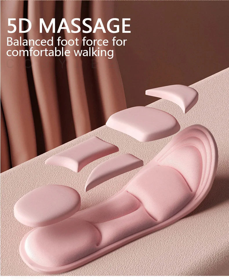 5D-Massage-Memory-Foam-Einlegesohlen für Schuhe, atmungsaktive Polstersohle, Sport-Laufeinlegesohlen für Füße, orthopädische Einlegesohlen