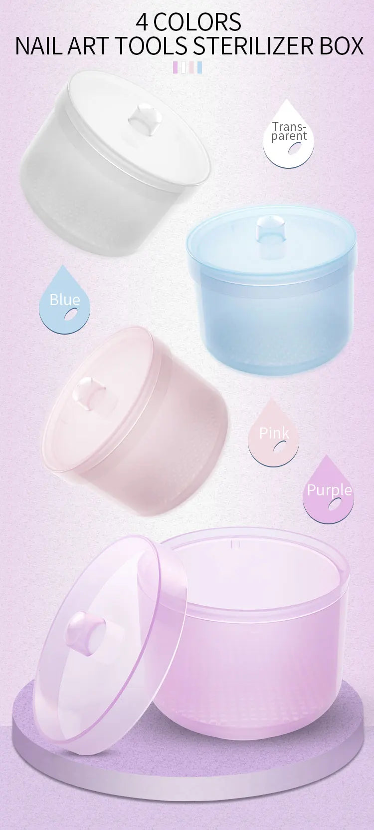 Nail Drill Bits Disinfection Box Double Layer Filtration Cleaning Box Manicure Storage Case Nail Brush Cleaning Container