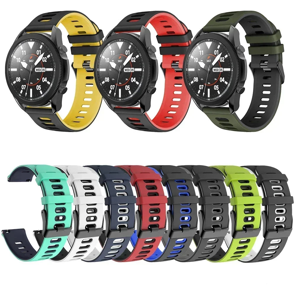 20mm 22mm Strap For Samsung galaxy watch 7 6 5 4 5 pro 44mm/40mm Silicone bracelet Huawei Watch gt 2/3/4/2e Amazfit bip strap