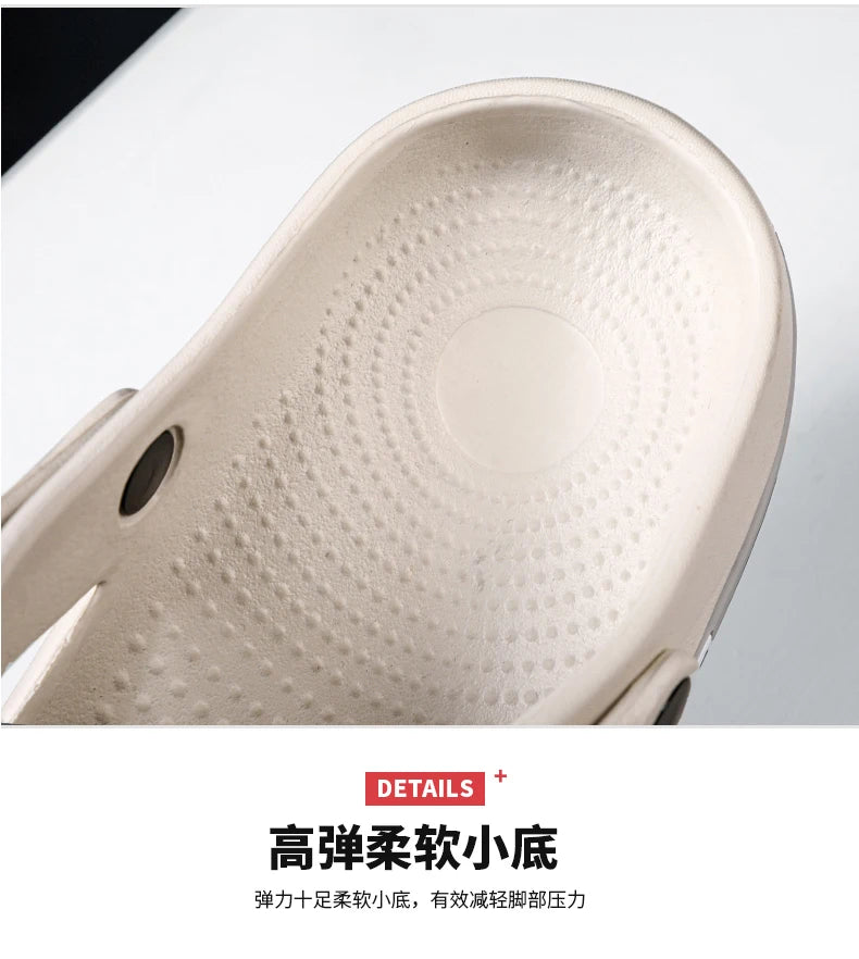 Men's summer casual hole shoes non slip lightweight breathable Two wearing men's sandals fashion comfort beach shoes slippers