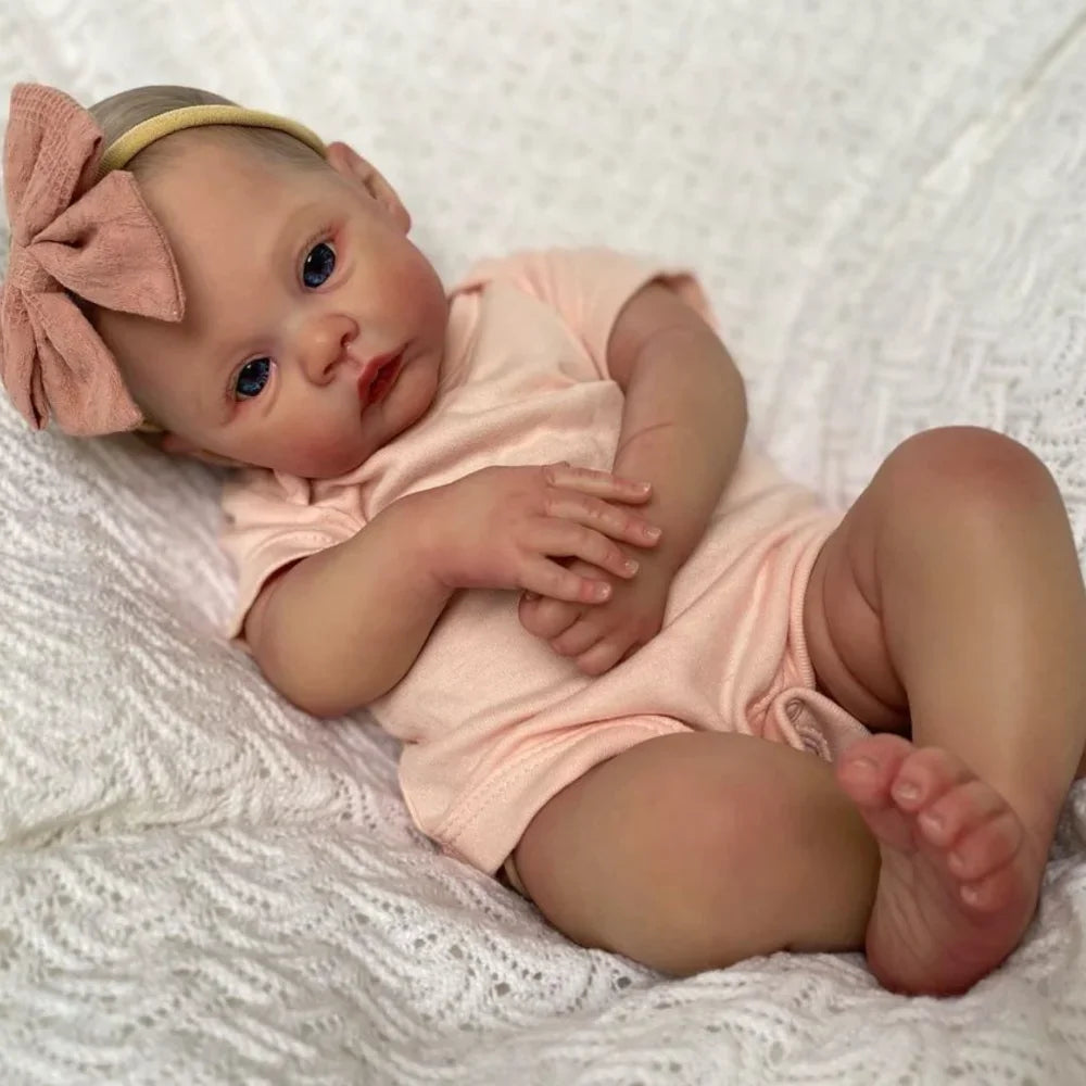 NPK 18 Zoll Reborn Babypuppe Meadow Weicher Körper 100% handgemacht 3D-Haut mit sichtbaren Venen Sammler-Kunstpuppe Weihnachtsgeschenk
