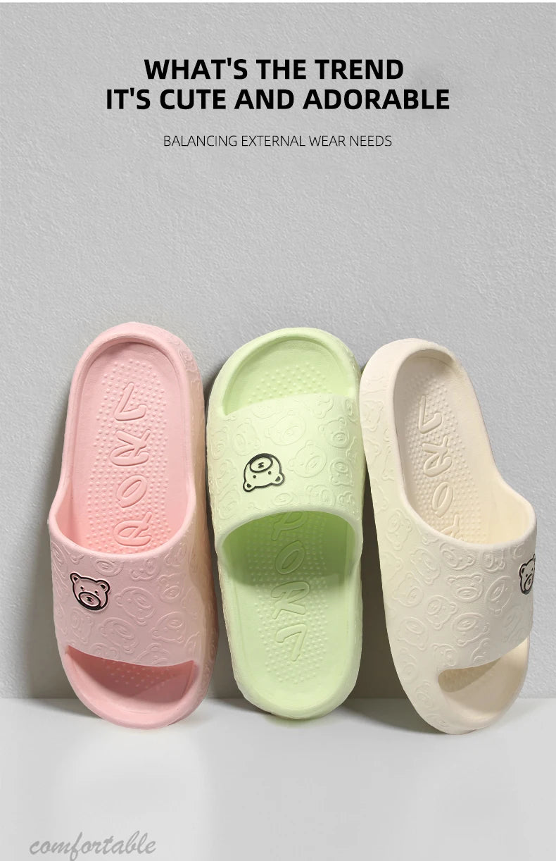 Non-Slip Slippers Female Outer Wear 2024 New Bathroom Indoor Home Sandals Female Summer Eva