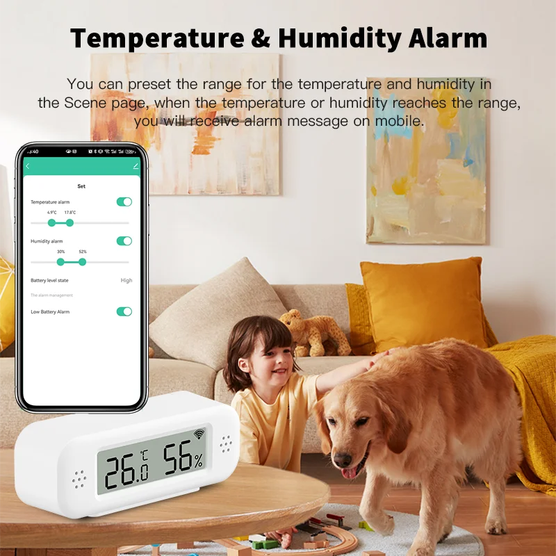 1~4pcs Tuya Zigbee 3.0 Mini Temperature Humidity Sensor For Smart Home Thermometer Hygrometer APP Remote Work with Yandex Alexa