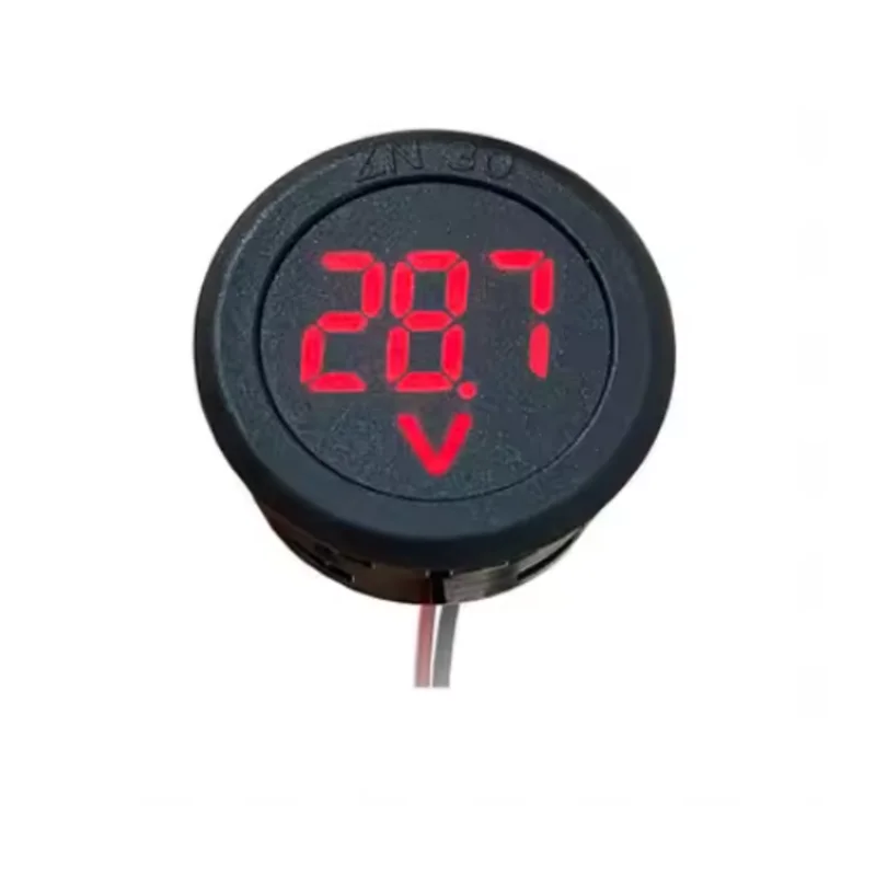 DC4-100V LED Display Circular Two-wire Automotive Voltmeter Digital Car Voltage Current Meter Volt Detector Tester Monitor Panel