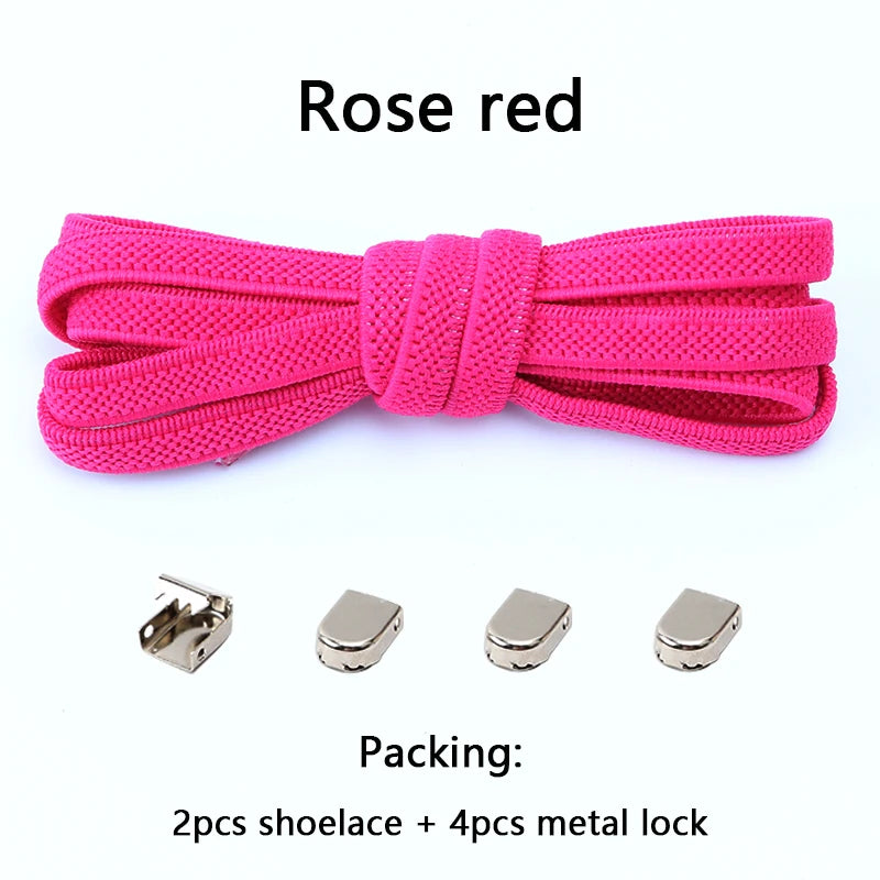 1 Paar Schnürsenkel ohne Binden, Metallschnallen, elastisch für Sneaker, Einheitsgröße für Erwachsene und Kinder, Schnell-Schnürsenkel, Lazy Sport Gummischnürsenkel