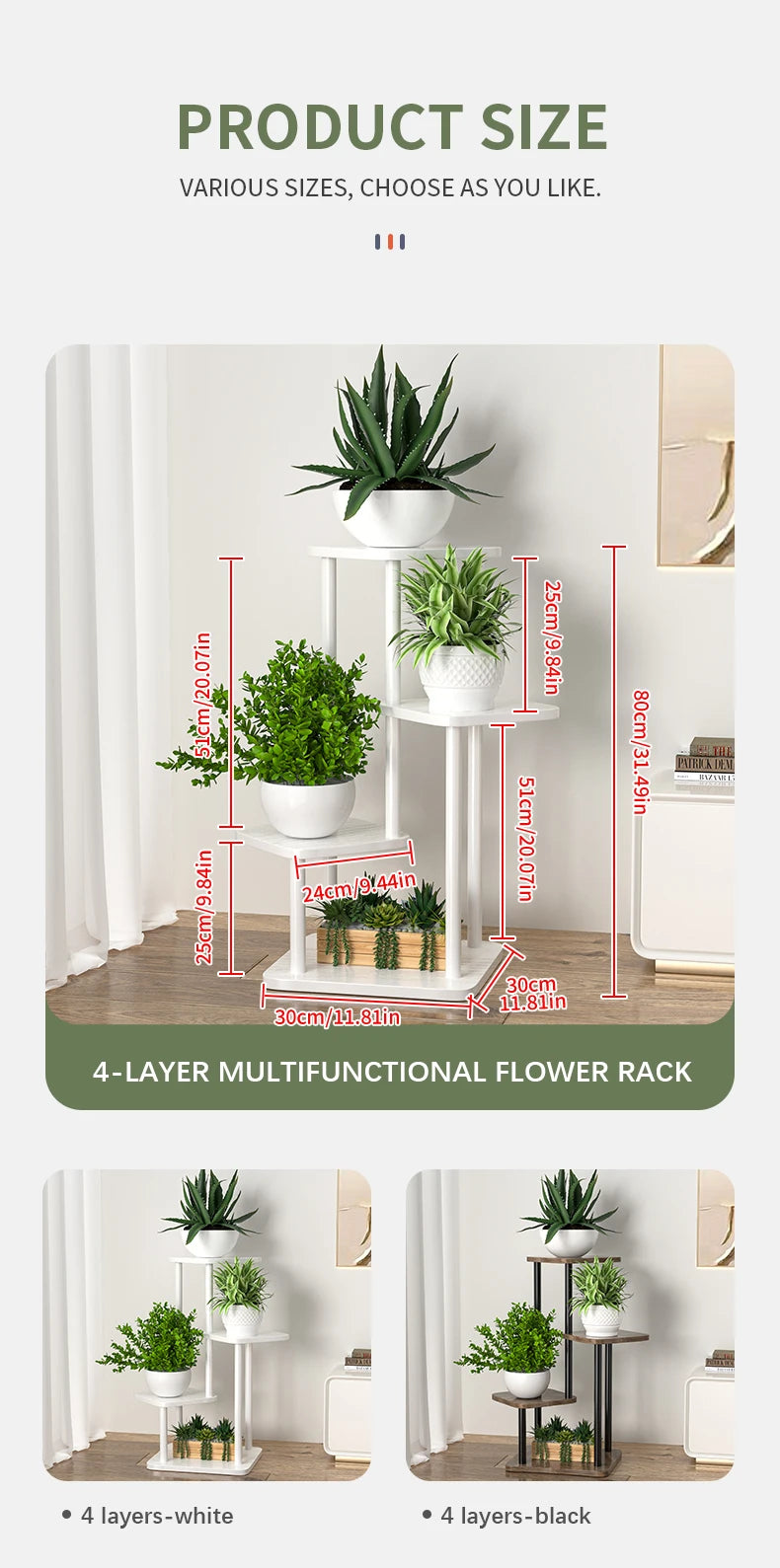 Plant Stand Stand For Flowers Wooden Storage Shelf 4/5/6 Tier Flower Shelf Planter Rack Indoor Display Stand Multiple Flower Pot