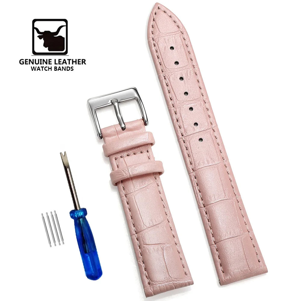 Premium Genuine Leather Watchbands 12/14/16/18/19/20/21/22/24 mm Watch Band Strap High Quality Wrist Belt Bracelet + Tool
