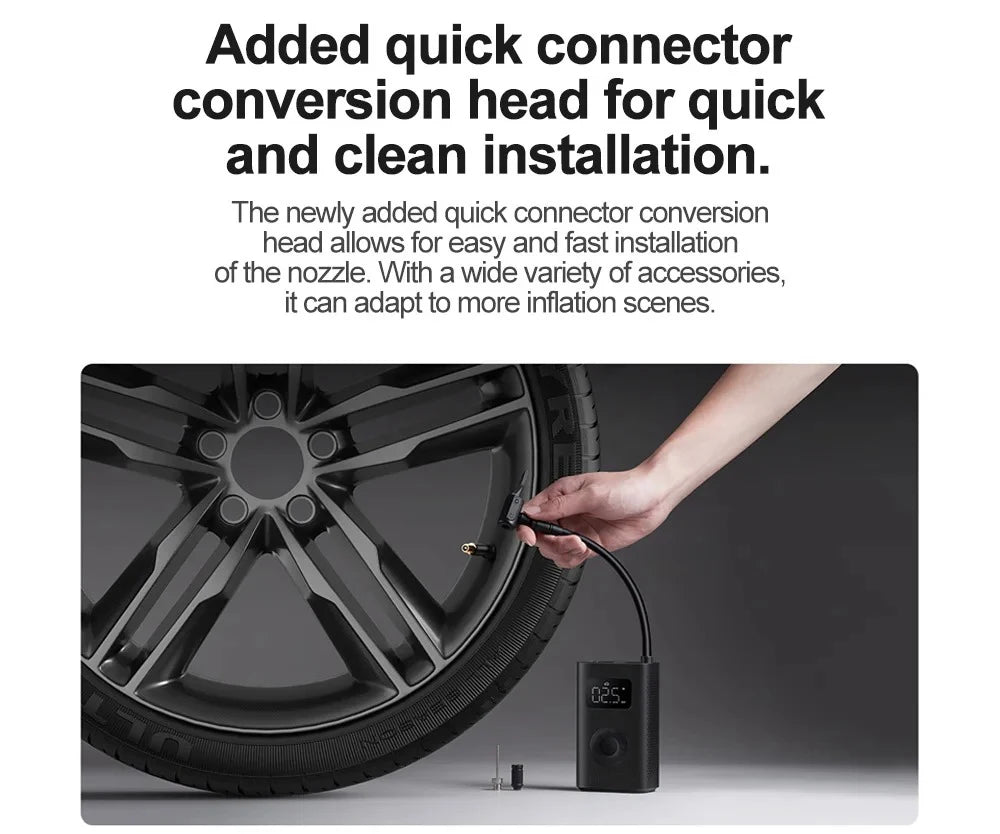 New MIJIA Inflatable Treasur Air Compressor 2D 2000mAh Portable Inflator Air Pump 2D For Bicycle Car Motorcycle Ball CN - Shoppiline