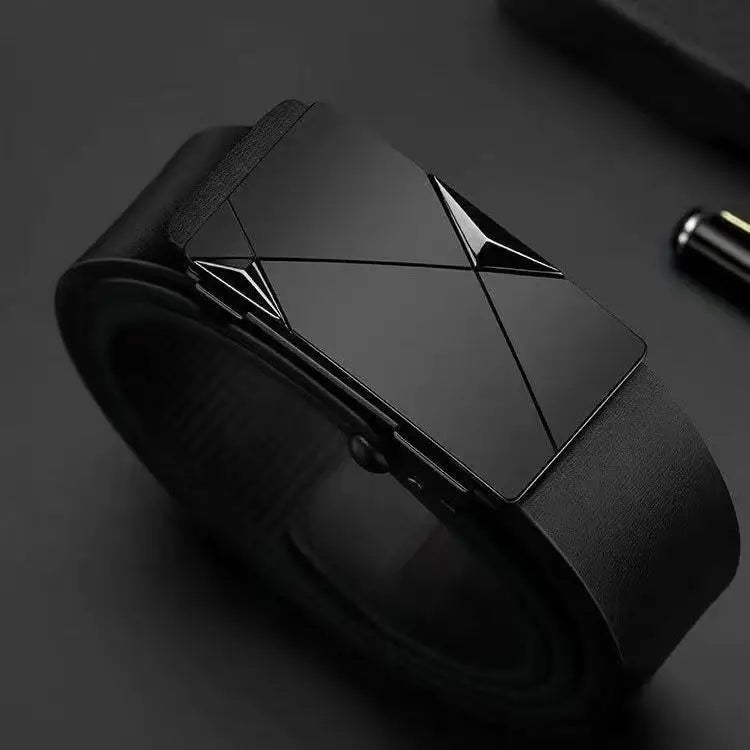 Men's Business Belt Alloy Automatic Buckle Belt Fashion Belt Luxury Jeans Belt PU Leather High-Quality Straps