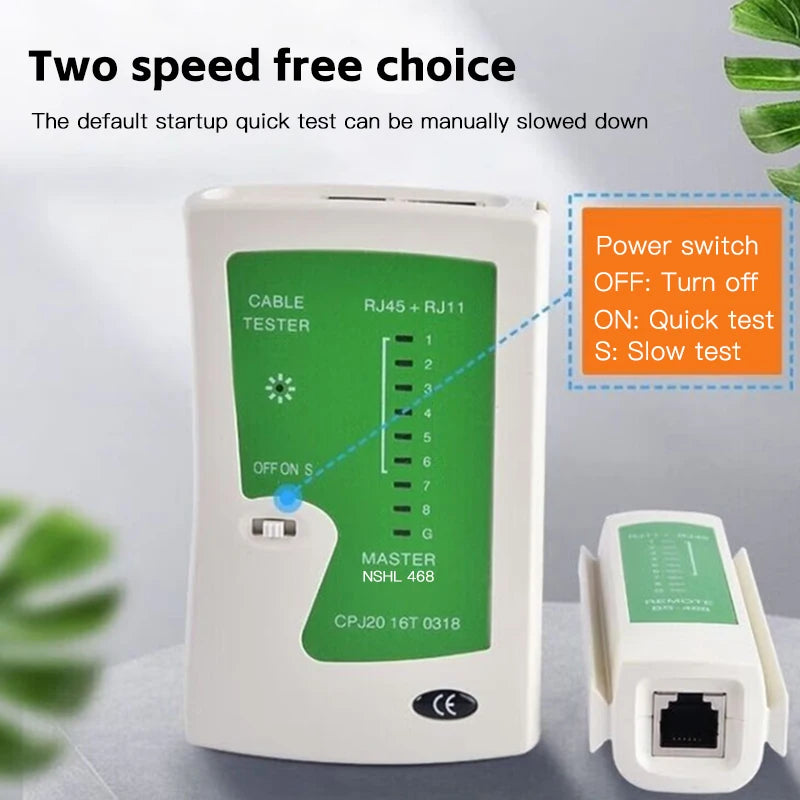 RJ45 Ethernet Cable Tester Network Lan Test Tool for 8P 6P LAN Cable RJ11 Telephone Cable Compatible with TP-Link D-Link Linksys