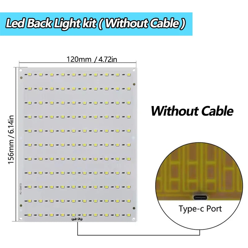 For Bambu Lab Led Lamp Kit Adjustable Light Kit Led Light Parts Hardware DIY Model white /cold/warm light Without Lamp shell 001