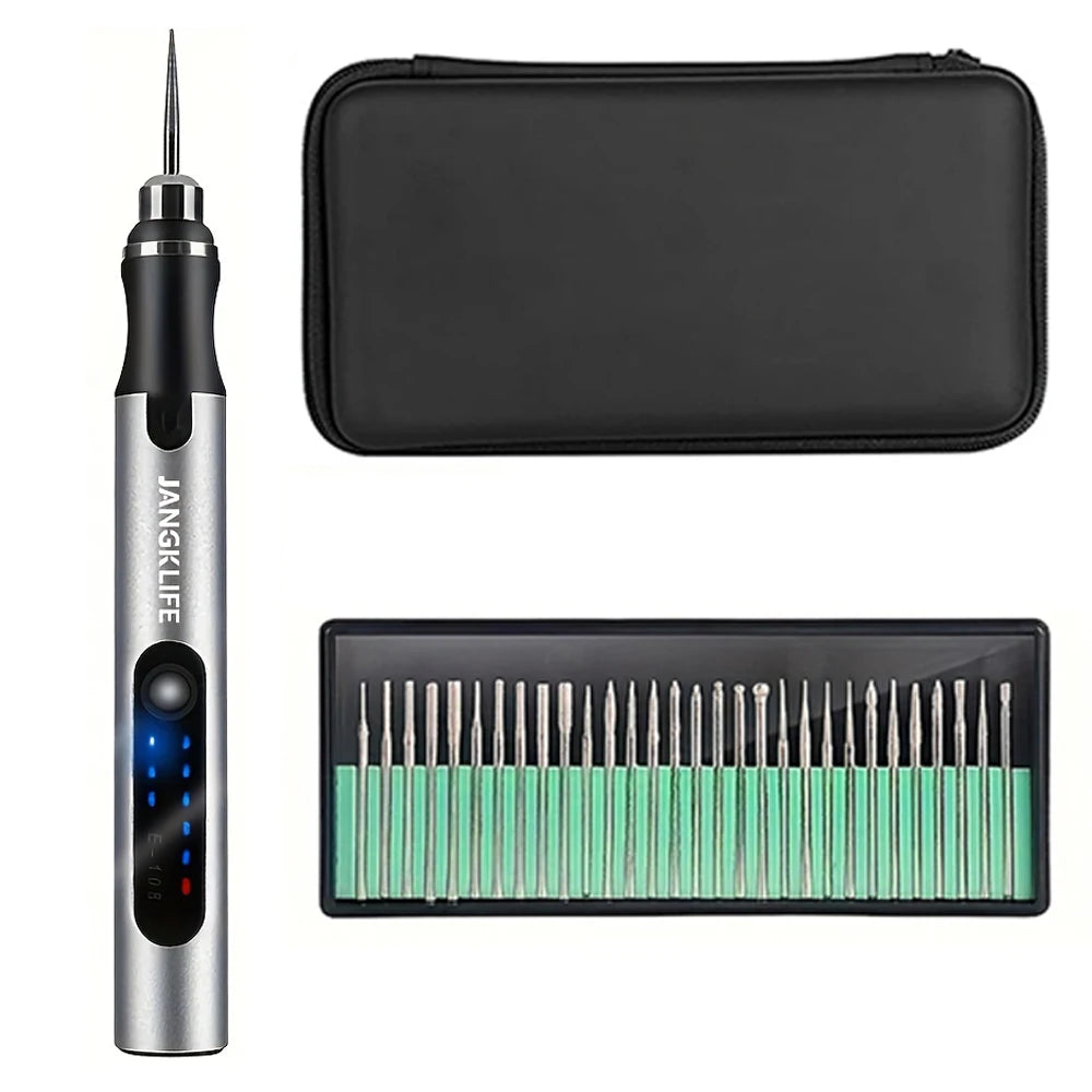 JANGKLIFE USB Cordless Rotary Tool Kit Woodworking Engraving Pen DIY For Jewelry Metal Glass Mini Wireless Drill - Shoppiline