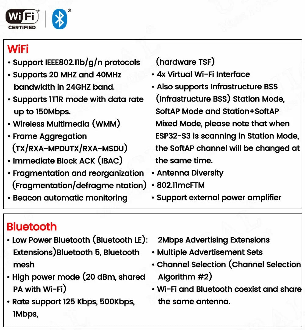 ESP32-S3 Wifi BT Module Development Board for Arduino IDE ESP32-S3-WROOM1 N16R8 N8R2 44Pin Type-C 16MB Flash 8M PSRAM ESP32 S3