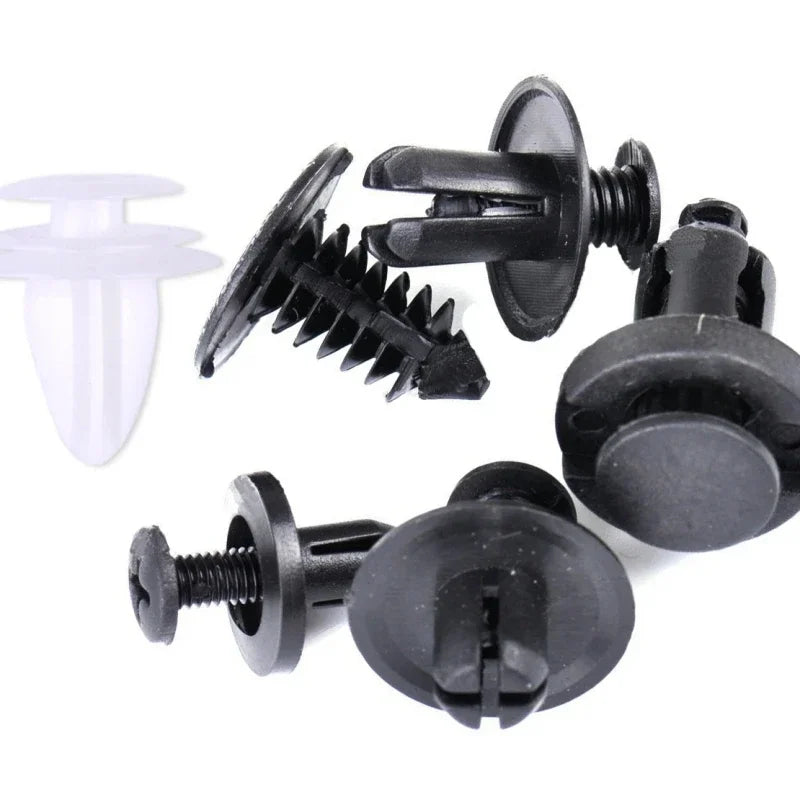 100PCS Multi-Purpose GM Rivet Kit - 6 Types of Quick Fastening Plastic Buckles for Various Car Parts Repair